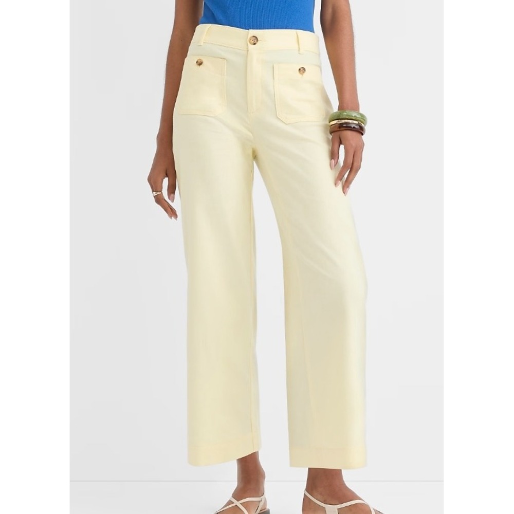 LOFT Palmer Wide Leg Crop Pants Yellow